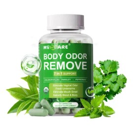 7 In 1 Puro Natural Clorofila Desodorización Salud De La Piel, Desintoxicación, Apoyo Digestivo, Olor Natural, Sin Sabor 60 Cápsulas