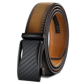 BULLIANT Belt For Men,Ratchet Belt Genuine Leather Easy Adjustable Size-Customized(Tawny,38"-44" Waist Adjustable)