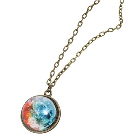 White Fang AZ331 Necklace, Starry Sky, Universe Design, Chain, Crystal, Glass, Men's, Women's