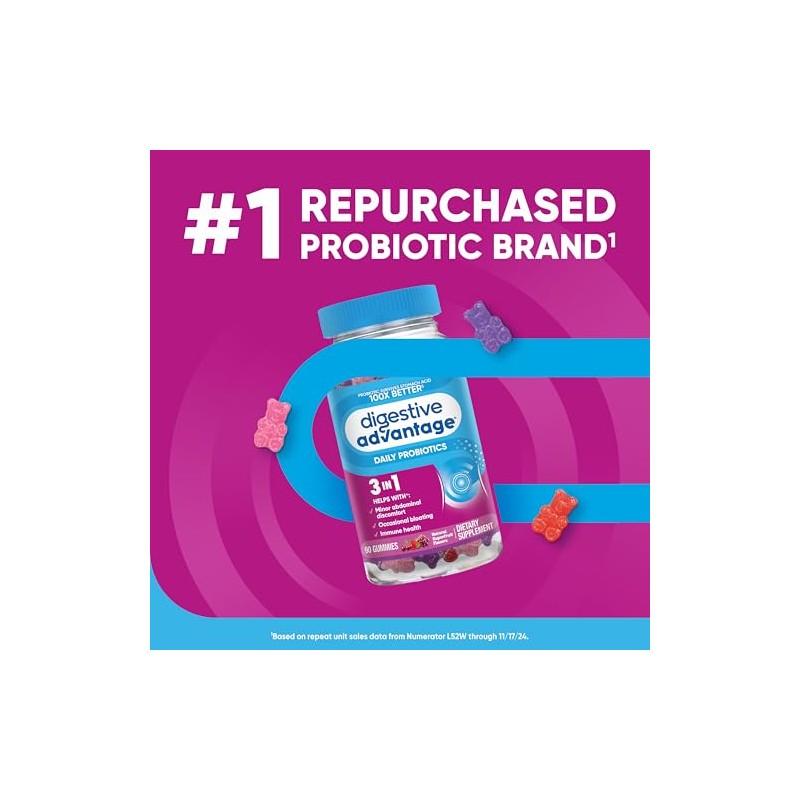 Digestive Advantage Superfruit Blend Probiotic Gummies - Survives Better than