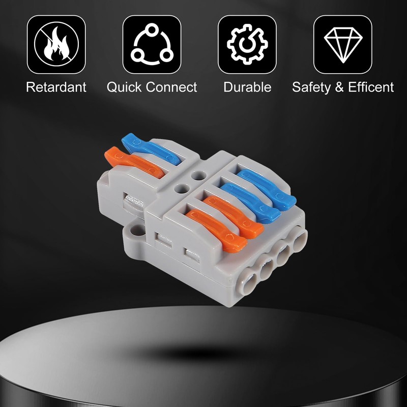 10 Pcs Lever Wire Connectors, Quick Wiring Cable Connector Push-in