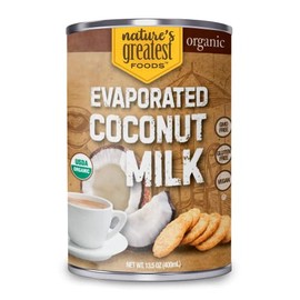 Organic Evaporated Coconut Milk by Nature’s Greatest foods - 13.5 Ounce- Gluten Free, Vegan (Pack of 12)