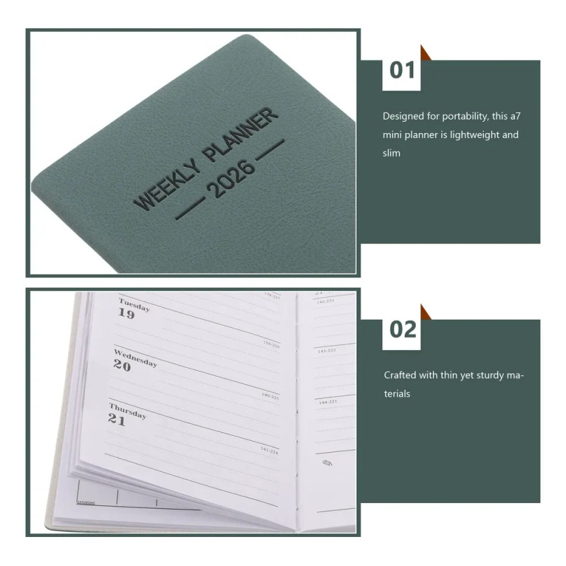Planificador De Bolsillo: Minicuaderno Con Calendario 2026 A
