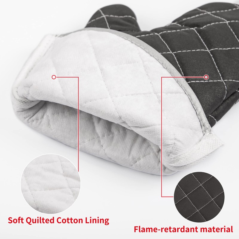 Oven Mitts Flame Retardant Mitts Heat Resistant to 425 °F