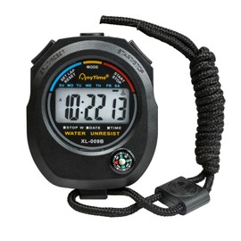 Phyxiul Stopwatch Sports Intermittent Training Timer Outdoor Partition Stopwatch Countdown Large Split Screen Timer Alarm Clock Waterproof Strap