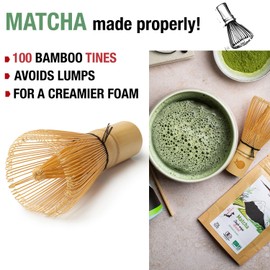 ORIGEENS BAMBOO MATCHA WHISK with 100 PRONGS - Traditional Chasen bamboo whisk set for traditional Japanese tea ceremonies
