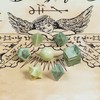 FASHIONZAADI Green Mica Gemstone Geometry Set For 7 Pcs Crystal