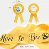 Ripakiya 2Packs Baby Shower Decorations Yellow Mom to Bee Sash