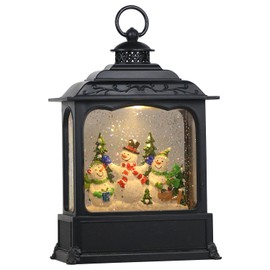 Eldnacele Musical Snow Globe Lantern with Timer, Lighted USB/Battery Operated Swirling Singing Water Glittering Lantern, Snow Globes for Adults and Kids Christmas Decoration- Snowman