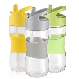 Sivaphe Water Bottle for Kids with Handle and Straw, Tritan Drinking Bottle for Children Girls Boys School Use, BPA Free, Cycling Bike Outdoor Hiking(Grey, 350ML)