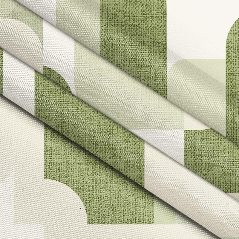 PEDBANRO Sage Green Shower Curtain Retro Geometric,Mid Century