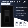 GREENCYCLE 2Pack Black Decora Rocker, 600W CFL/3-150W LED, 3-Way Dimming