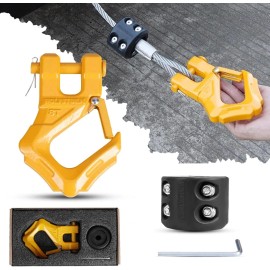 BT_MOTO Orange Winch Hook 8T & Rubber Stopper For Synthetic Winch Rope Off Road UTV ATV