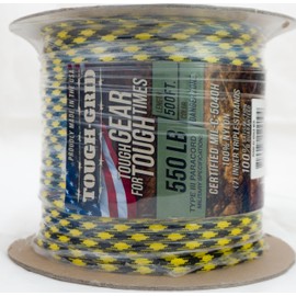 TOUGH-GRID Premium 550lb Paracord Rope - Made in USA - 100% Nylon Type III Mil-Spec - UV & Abrasion Resistant - Heavy Duty Strands - Outdoor Survival Rope - Used by US Military - 500ft - Danger Zone
