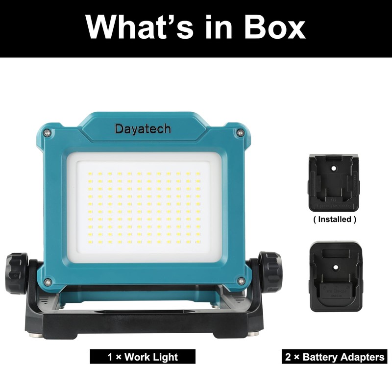 DAYATECH Cordless LED Work Light Compatible with Makita 18-20V Battery,