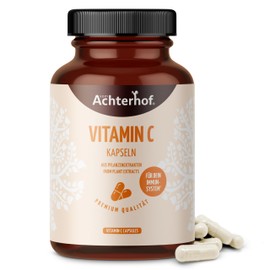 Vitamin C 180 Capsules | Natural Vitamin C from Acerola Rosehip & Camu Camu Extracts | High Dose 234 mg Natural Vitamin C | 100% Vegan | Free from Unwanted Additives | from Achterhof