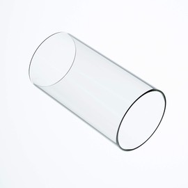 TLLAMP Large Size Hurricane Candle Holder - Glass Cylinder Open Both Ends, Open Ended Hurricane, Glass Lamp Shade Replacement (3.5" Wide x 8" Tall)