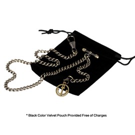 TREEWETO Pocket Watch Chain with T Bar End Piece Albert T-Bar Pocket Watch Chain with Antique Anchor Pendant and 2 Hooks for Vest Buttonhole, bronze
