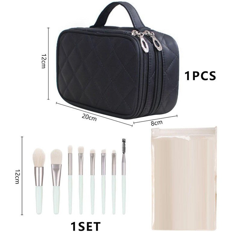 1 Waterproof Makeup Bag And 8 Makeup Brushes, Equipped With