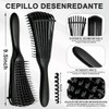 Juego de 5 Cepillos para Cabello Rizado, Desenredante y Peine