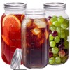 eleganttime 64 oz Mason Jar Wide Mouth 3 Pack,Large Half