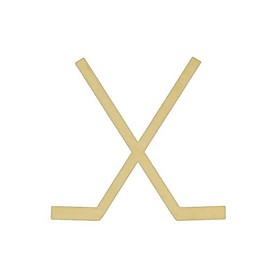 Unfinished Crossed Hockey Sticks Wood Cutout Available in a Variety of Sizes and Thicknesses (1/4" Thickness, Medium 8" x 7.5" (Sold Individually))
