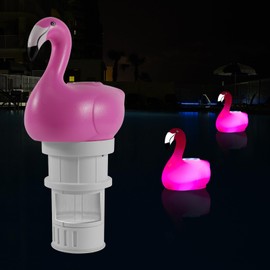 AHJ Solar Chlorine Dosing Float for Pool, Large Adjustable Float Dispenser for Pools, Fountains, Hot Tubs and Spas, Compatible with 2.5 cm and 7.6 cm Chlorine Tablets, Easy to Use