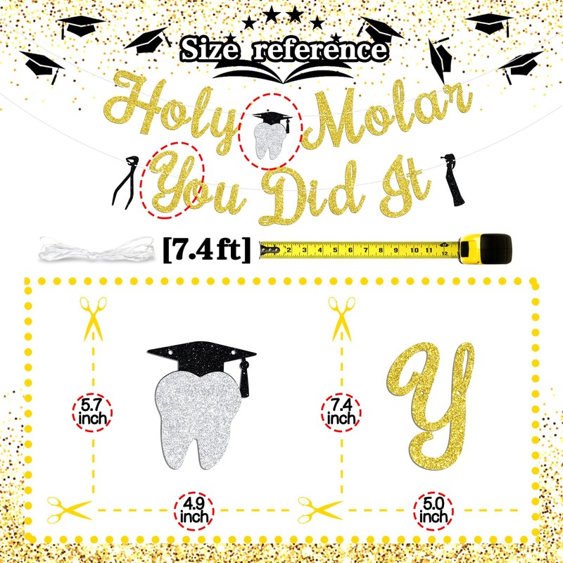 Holy Molar You Did It Banner, Hygienist Grad Bunting Sign,