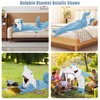 PADTIC Dolphin Wearable Blanket,Dolphin Blanket Hoodie Onesie,Soft Cozy Dolphin Sleeping