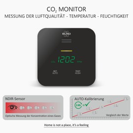 ELRO FCO2400 CO2 Meter - Air Quality Meter with NDIR Sensor for CO2, Temperature and Humidity - with Self-Calibration