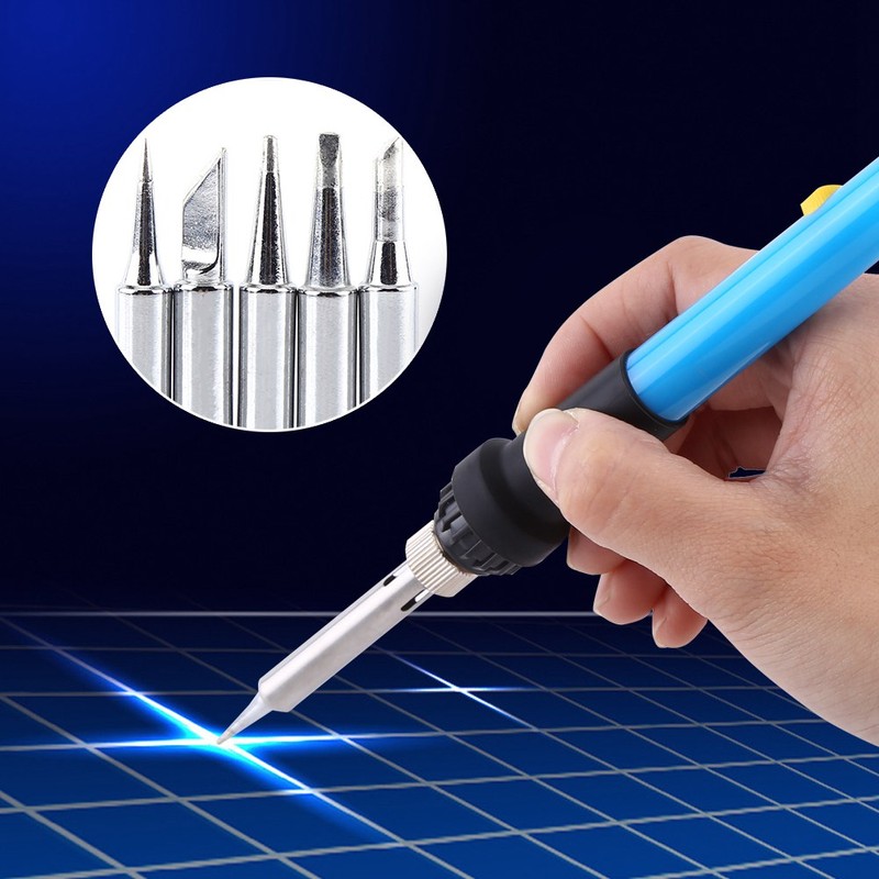 60W Adjustable Temperature Electric Welding Solder Soldering Iron Tool With