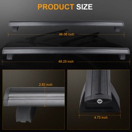 FINDAUTO Cargo Rack Fit for for Jeep Grand Cherokee 2011-2019 (Not for SRT/Altitude Models) 150LBS Side Rails Crossbars OE Style Top Rail Roof Rack Aero Aluminum Cross Bar Luggage Rack Rail