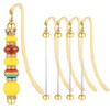 WEWAYSMILE 5 Pcs DIY Metal Bookmarks Blank Beaded Bookmarks Beaded