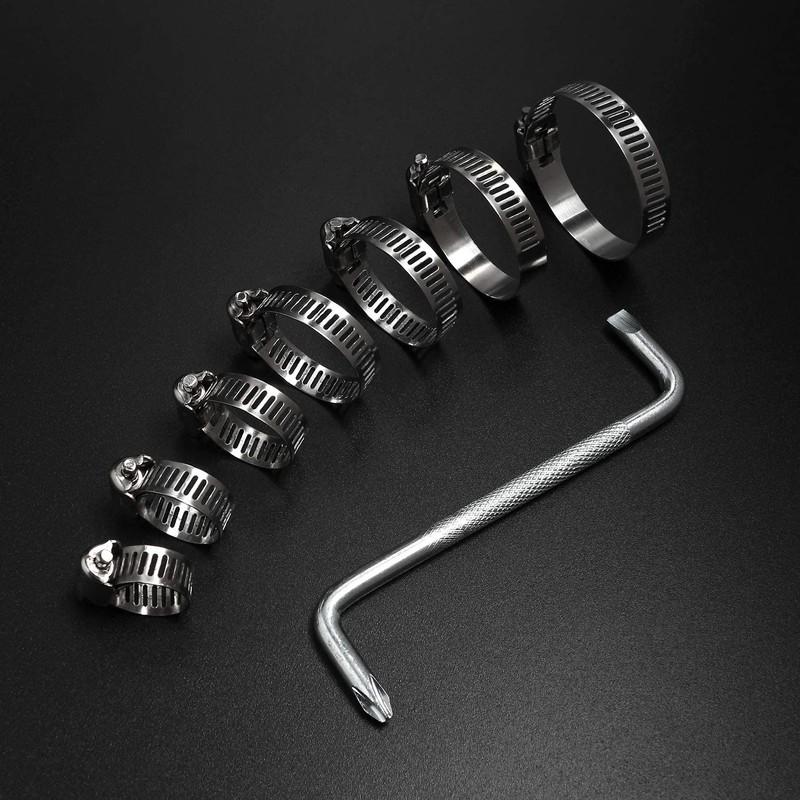 71Pcs 304 Hose Clips Adjustable 6-38mm Range Hose Clamps 304