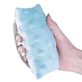 2PC Palm Protector Filled with PP Cotton, Hand Contracture Cushions Made of Blue Velvet Fabric, Finger Grip with Elastic Band for Stroke Hand, Arthritis Parkinson Dementia