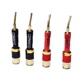 CDPMWVC Pin Banana Plugs to 4mm Female Banana Plugs for Speaker Wire - 4-Packs Braided-Type to 4mm