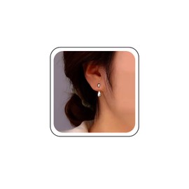 TseenYi Drop Earrings Gold Water Drop Jacket Earrings Vintage Drop Earrings Double Pear Ear Jacket Earrings Statement Earrings Jewellery for Women and Girls, Zinc