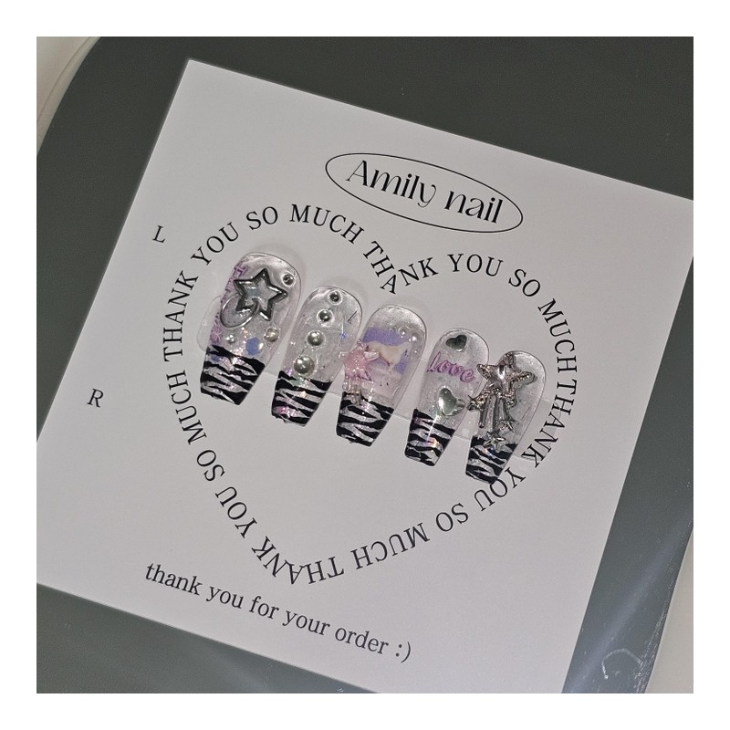 Beautiful Girl Transparent [Handmade Nail Tips] Emily Nail - Almond