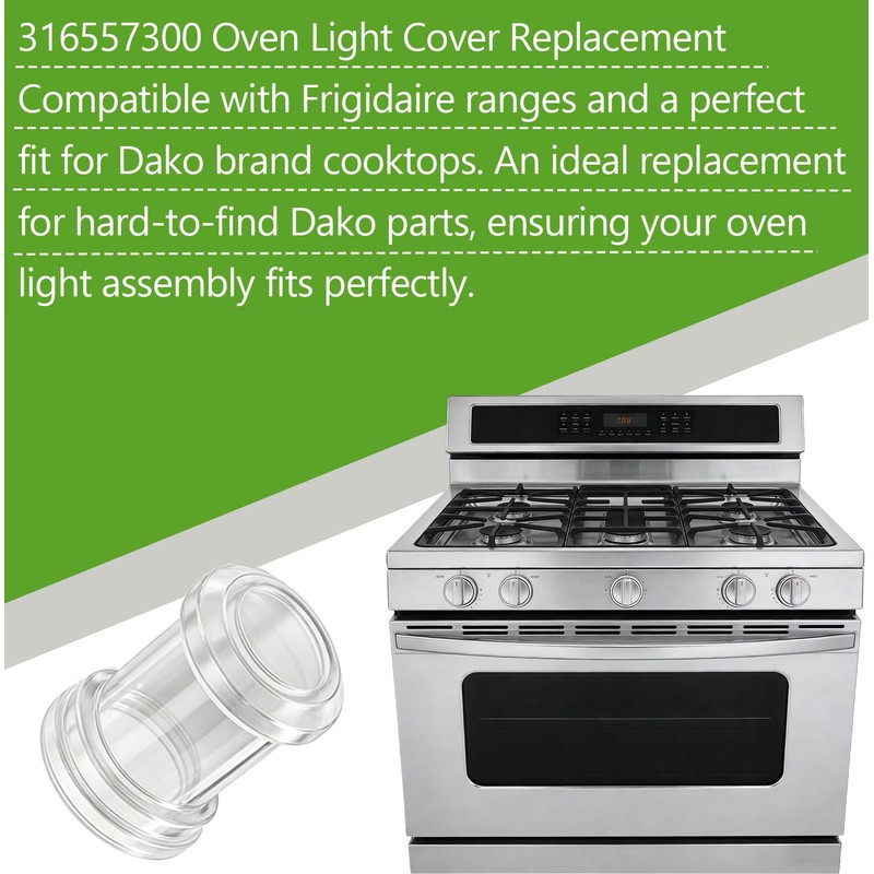 316557300 Light Lens Cover fit for Frigidaire Oven Range Cooktop