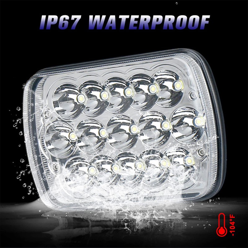 2PCS 7x6 5x7 H6054 LED Headlights High Low Beam Sealed