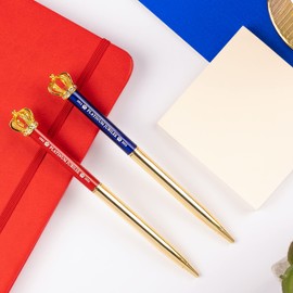 Queen Platinum Jubilee Memorabilia 2022 Collectable Commemorative Stainless Steel Souvenir Remembrance Spoon 1952-2022 Spoon Plus x2 Platinum Jubilee Crown Pens (Black Ink)