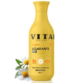 VITACILINA SHAMPOO ACLARANTE 400 ml – Shampoo Sin Sulfatos ni Parabenos con Retinol y Manzanilla | Shampoo Clarificante y Matizador de Cabello Rubio y Castaño Claro