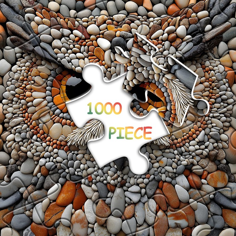 PICKFORU Owl Puzzles for Adults 1000 Pieces, Stone Bird Jigsaw
