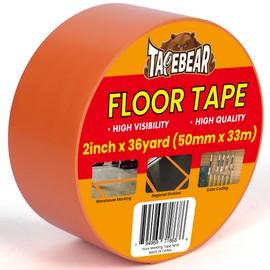 TAPEBEAR Floor Tape Orange Vinyl Tape 2" x 36Yards, Floor Caution Marking Dance Splicing Tape Safety Warning Stripe Abrasion-Proof Waterproof for Gym, Warehouse, Traffic Signage, Color Coding