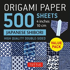 Origami Paper 500 sheets Japanese Shibori 4" (10 cm): Tuttle Origami Paper: Double-Sided Origami Sheets Printed with 12 Different Blue & White Patterns