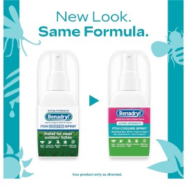 Benadryl Extra Strength Anti-Itch Cooling Spray, Travel Size, 2 fl. oz ...