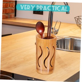 Zerodeko Chopstick Holder Countertop Utensil Organizer Silverware Drainer Basket Cooking Utensil Holder Kitchen Utensil Holder Chopstick Organizer Flatware Bamboo Drying Rack 16c Cylinder