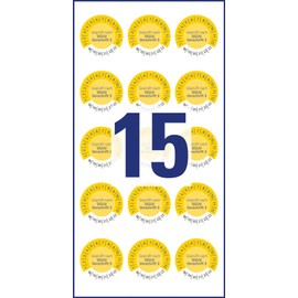 Avery Zweckform 6971 Test Badges, Ø 20 mm, 8 Sheets/120 Labels, Yellow