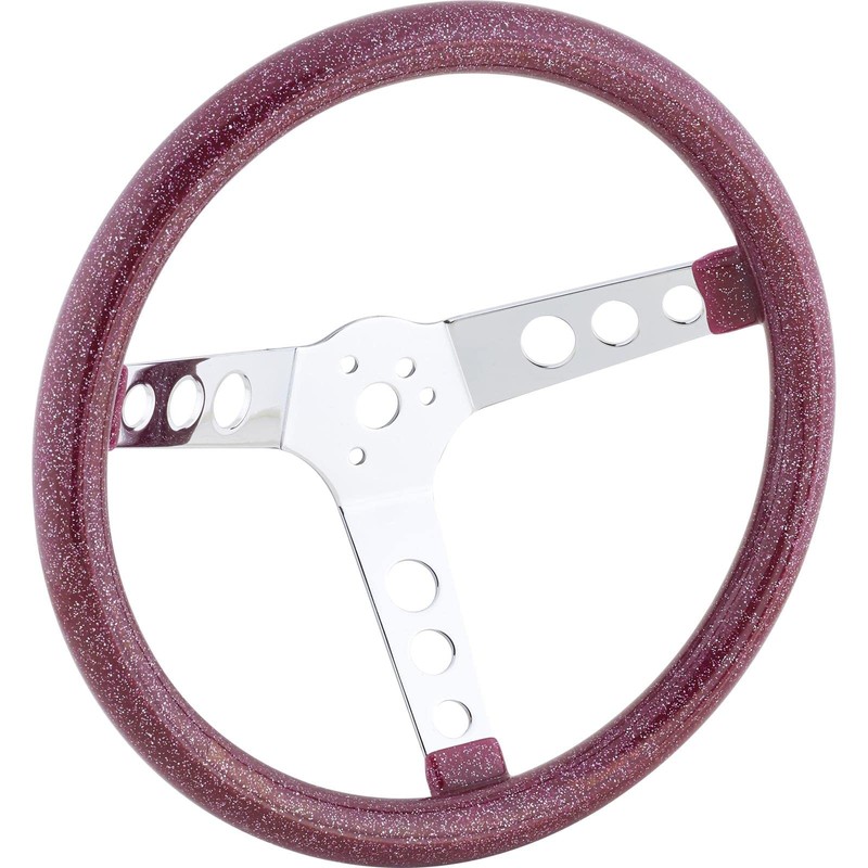13 Inch Blue Metalflake 60s Style Steering Wheel, 3-1/2 Dish