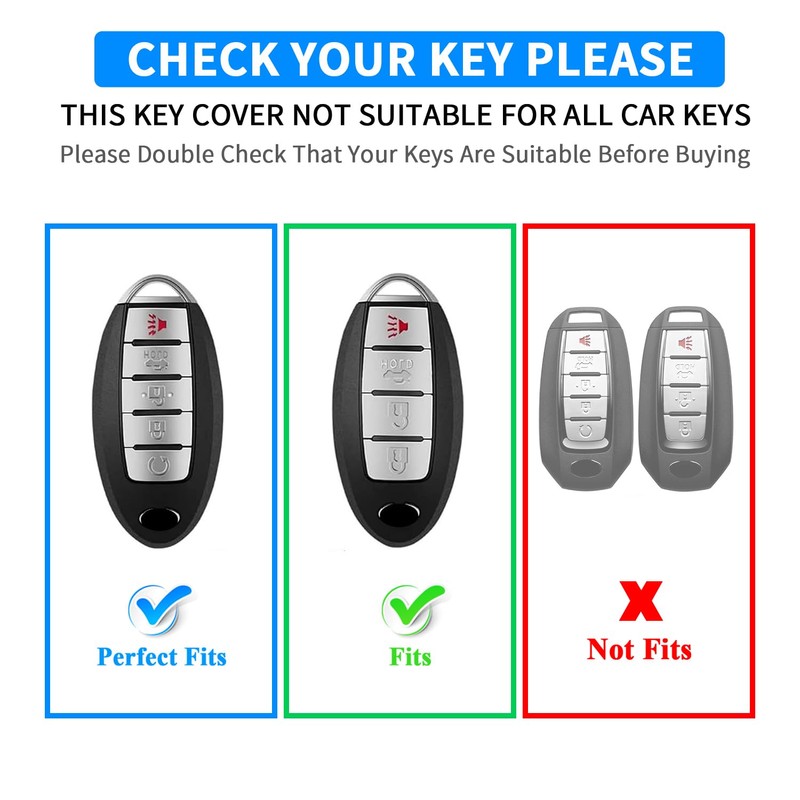QBUC for Nissan Key fob Cover,Soft TPU 360°Car Key Case
